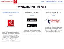 Tablet Screenshot of mybadminton.net